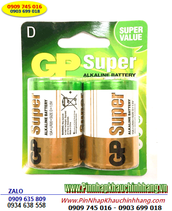 GP 13A-U2, LR20, MN1300; Pin đại GP 13A-U2, LR20, MN1300 Super Alkaline 1.5v |TẠM HẾT HÀNG